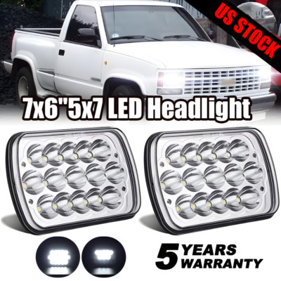 Pair 7x6'' LED Headlights for Chevy C1500 C2500 C3500 K1500 K2500 K3500 1988-1999