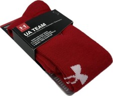 Under Armour Team Kids Red White OTC Polyester UA Logo Performance Socks L 1-4