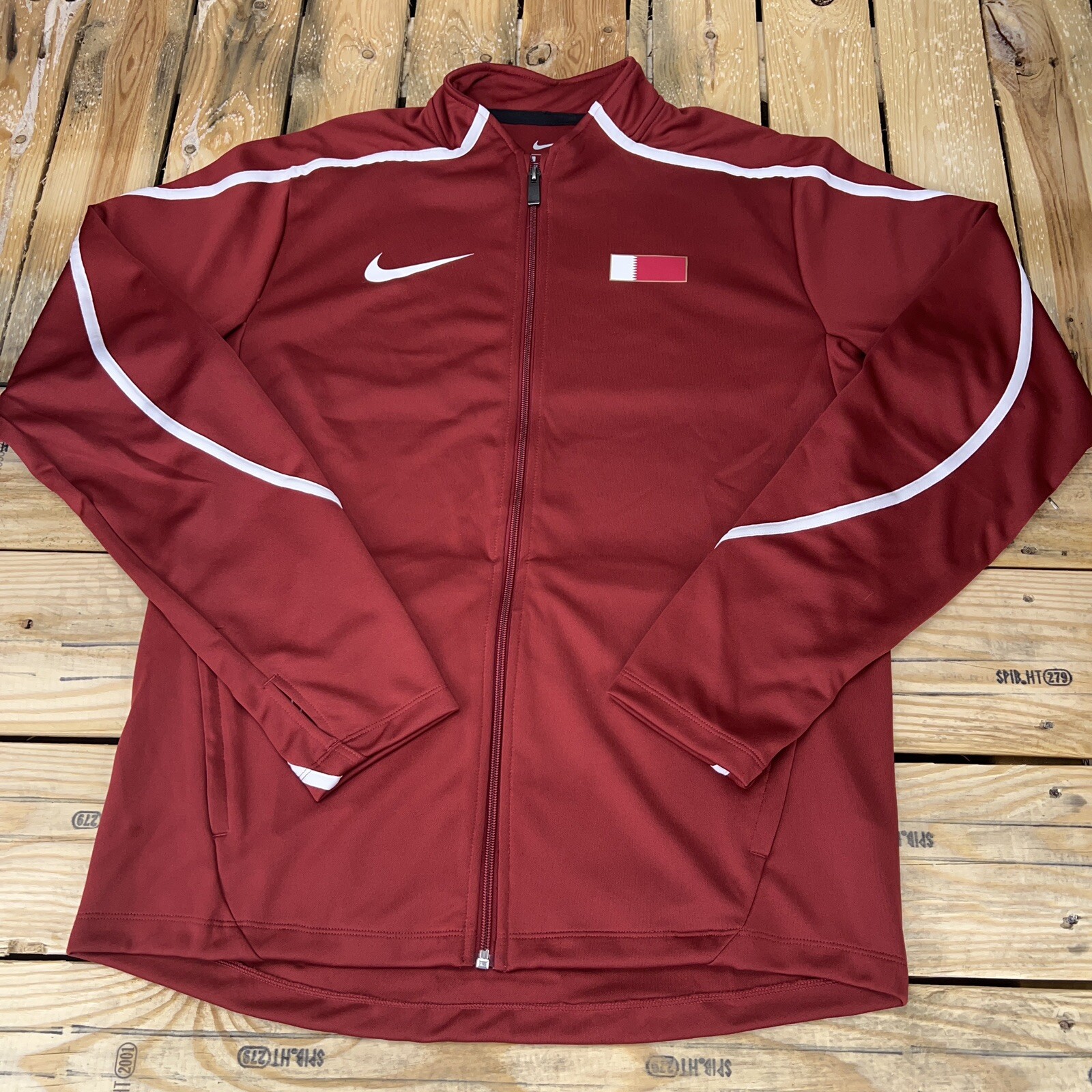 SACAI X NIKE Nike Pro Elite Team Qatar Running Rosso Bianco Track Jacket Uomo Taglia L