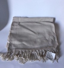 YSL SAINT LAURENT Paris X -Long 92 in. w/Fringe Beige Wool Scarf Made in Italy