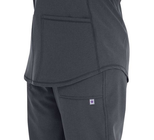 Kleines graues Damen-Peeling-Top Supreme V-Ausschnitt Scrubstar meliert zinngrau - Bild 8 von 10