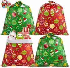 Extra Large Christmas Gift Bags lot Santa Christmas Gift Bags sack bulk 44x36 in