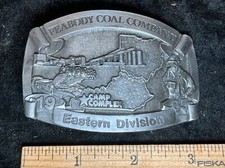 Vintage Peabody Coal Mining Miner Belt Buckle Eastern Division Camp Complex D 