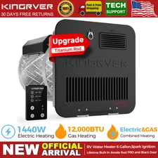 6 Gallon Gas & Electric RV Tank Water Heater 12000BTU 1440W W/ Door+Controller