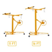 Yellow 16/11FT Lifter Drywall Tool Hoist Board Caster Foldable Plasterboard Lift