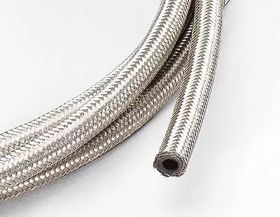 Stainless Steel Braided Hose Oil/Fuel Line 1/4 6mm I.D. 200cm Long