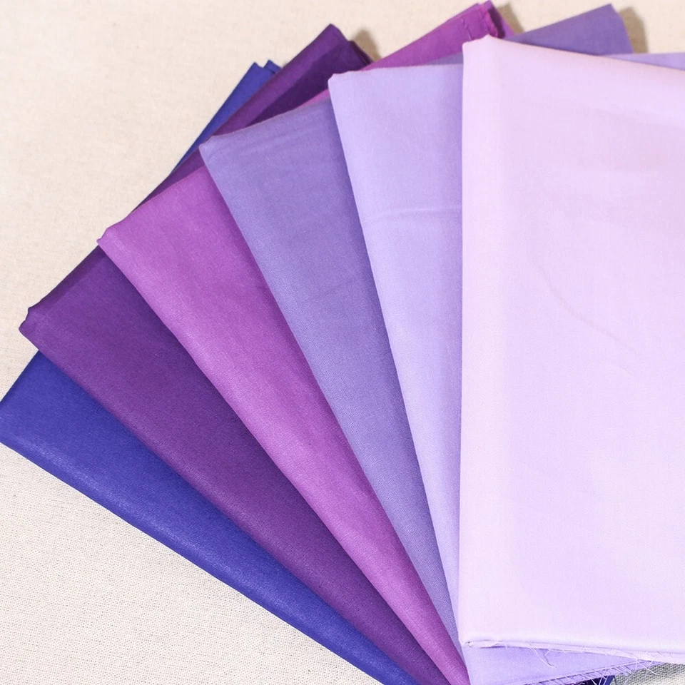 6pc Purple Sewing Precut Cotton 10" Squares Quilt Fabric DIY - Image 2 of 2