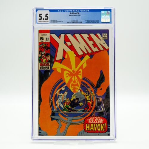 Marvel Uncanny X-Men 58 CGC 5.5 Major Key 1st Appearance Havok Alex Summers 1969 - Afbeelding 1 van 3