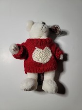 Ty Attic Treasure Collection - Nicholas the White Bear With Red Sweater