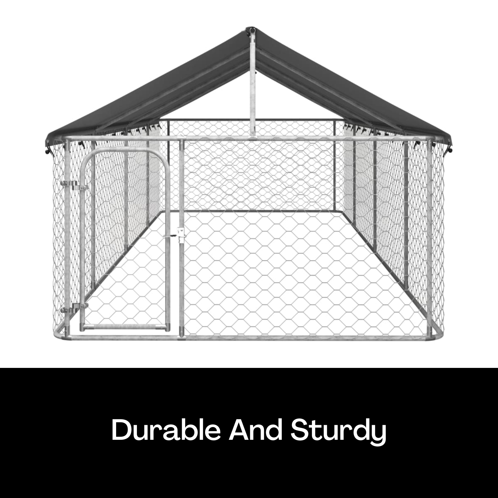 6x2m Dog Kennel Run Cage Chain Link Pet Puppy Steel Pen Outdoor