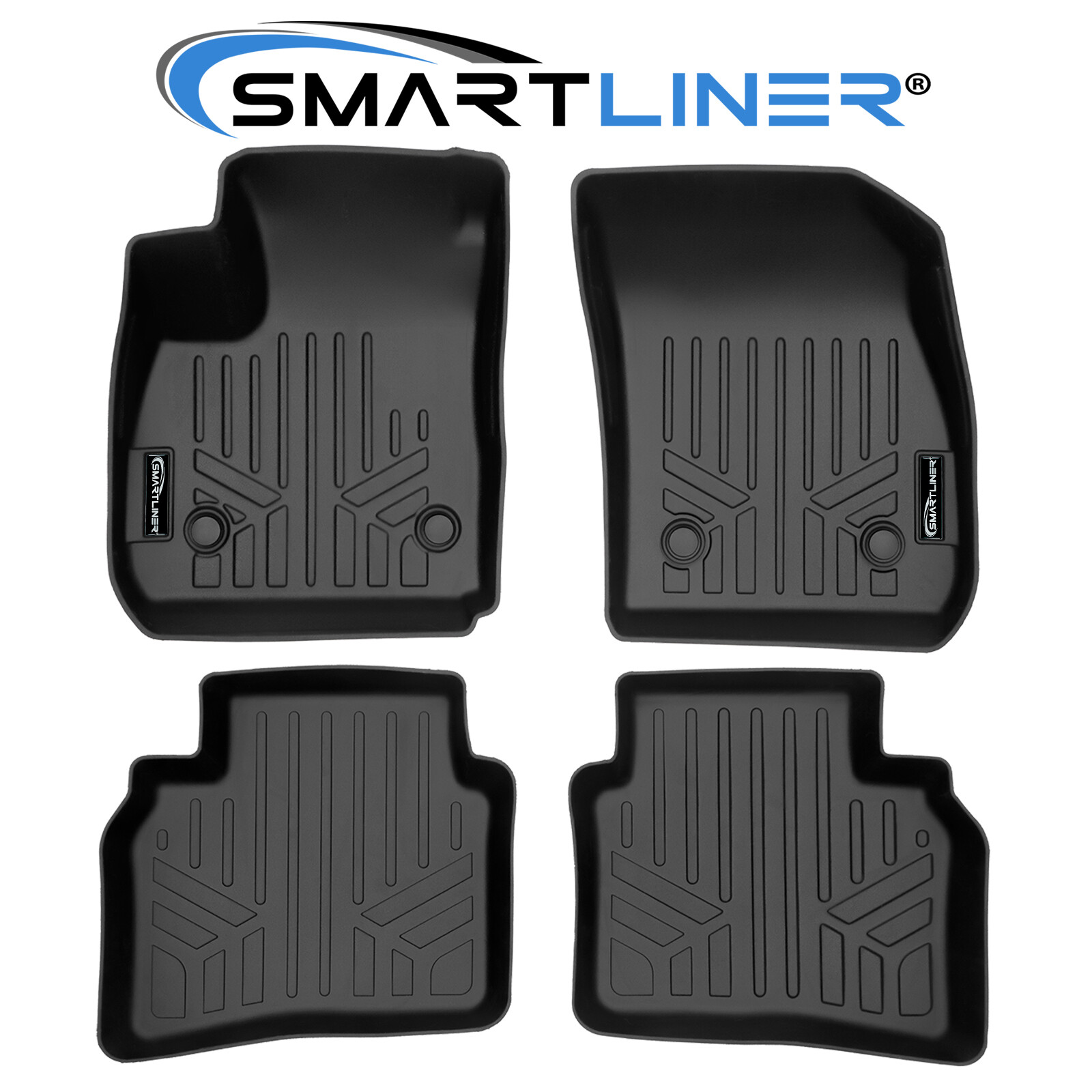 SMARTLINER Custom Fit Floor Mats 2 Row Liner Black for 20212024 Buick