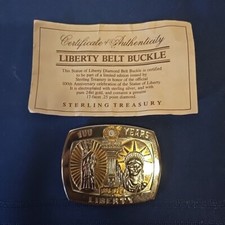 100 Years of Liberty Belt Buckle Statue of Liberty Sterling Numbered W Cert R1