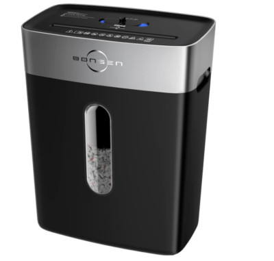 BONSEN 10-Sheet Cross-Cut Paper Shredder, P-4, Quiet, Jam Proof, 4 Gallons