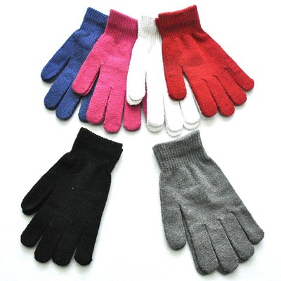 1 Pairs Solid Color Full Finger Mittens Unisex Couple Knitted Gloves Hand Warmer