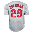 Vince Coleman Signed St. Louis Grey Baseball Jersey (JSA)