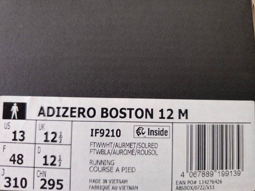 Adidas Adizero Boston 12 - EU48/US13 - (IF9210) cloud white/aurora metallic/sola - Bild 5 von 5