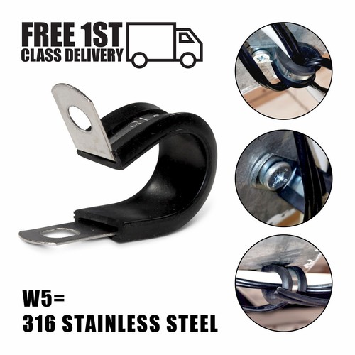 p-clips-rubber-lined-316-marine-grade-stainless-steel-hose-pipe-clamp
