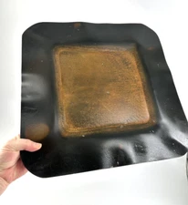 JAN BARBOGLIO Hand Made Iron 14" SQUARE Tray Old Mexico Art Metal Retired HAMMER