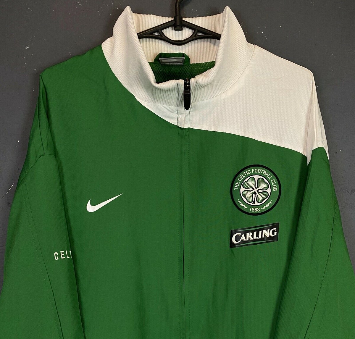 MEN'S NIKE FC CELTIC HOOPS 2008/2009 TRACK JACKET SOCCER FOOTBALL