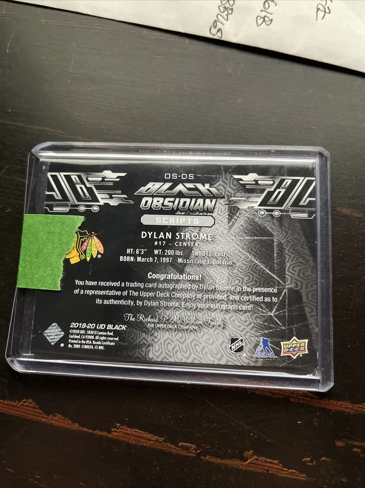 2020/2021 Upper deck SPX Black Obsidian Scripts Dylan Strome auto.  OS-DS - Image 4 of 4
