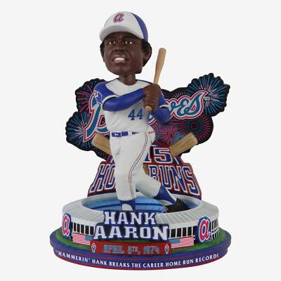 Hank Aaron Atlanta Braves 715th Home Run Moment Bobblehead MLB Baseball