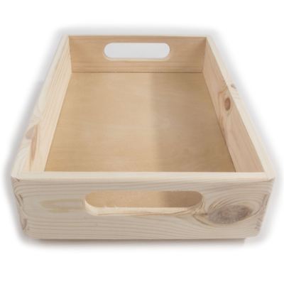 Stapelbare dekorative flache nicht deckelige offene Holzkiste Box 30x20x7 cm