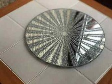 2x Center Plate 20Cm Glass Mirrored Sparkle Dining Table Mats Kitchen Luxurious