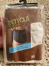 Vintage NOS Sears WHITE Trim Cut Retro Surf Beach Boxer Shorts Mens Size 36 L