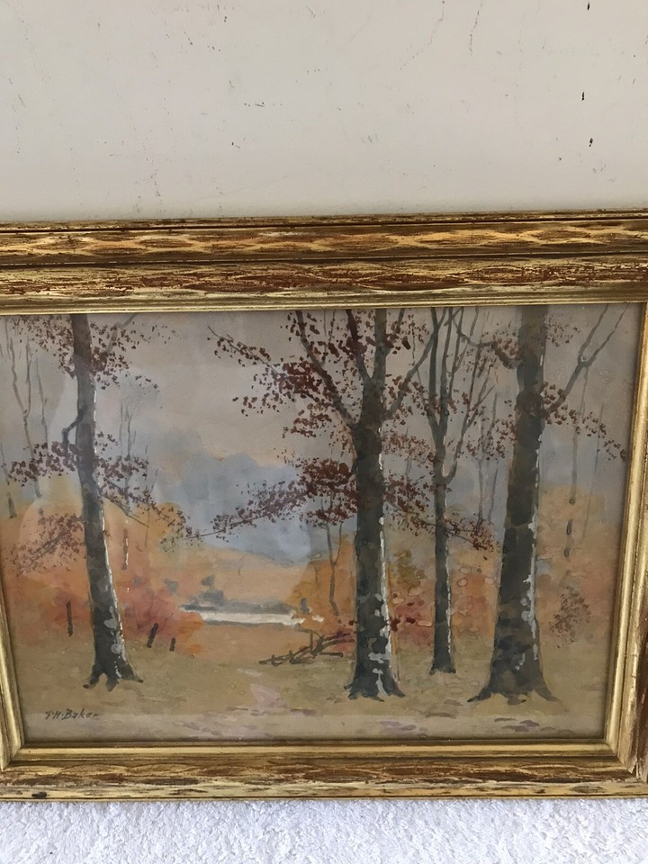 Beautiful Richmond Indiana Artist G H Baker Water Color Fall Scene ...