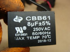 LOT OF 2 CBB61 2-WIRE CAPACITORS 8 F  5 250VAC TEMP 70 C 2018-12