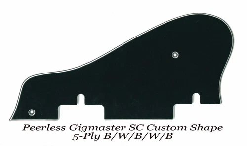 Peerless Gigmaster SC Black Pickguard Custom Shape W/Hardware Project NEW
