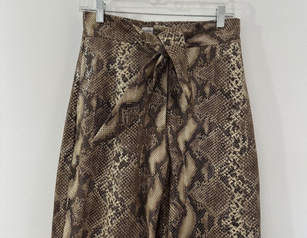 Karina Grimaldi Python Snakeskin Leather High Wai… - image 2