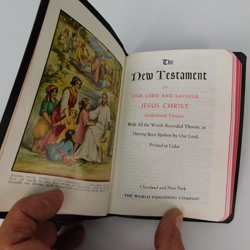 VTG NEW TESTAMENT Pocket Bible Red Letter Edition 1950's World 352 w/ Box - Imagen 2 de 12