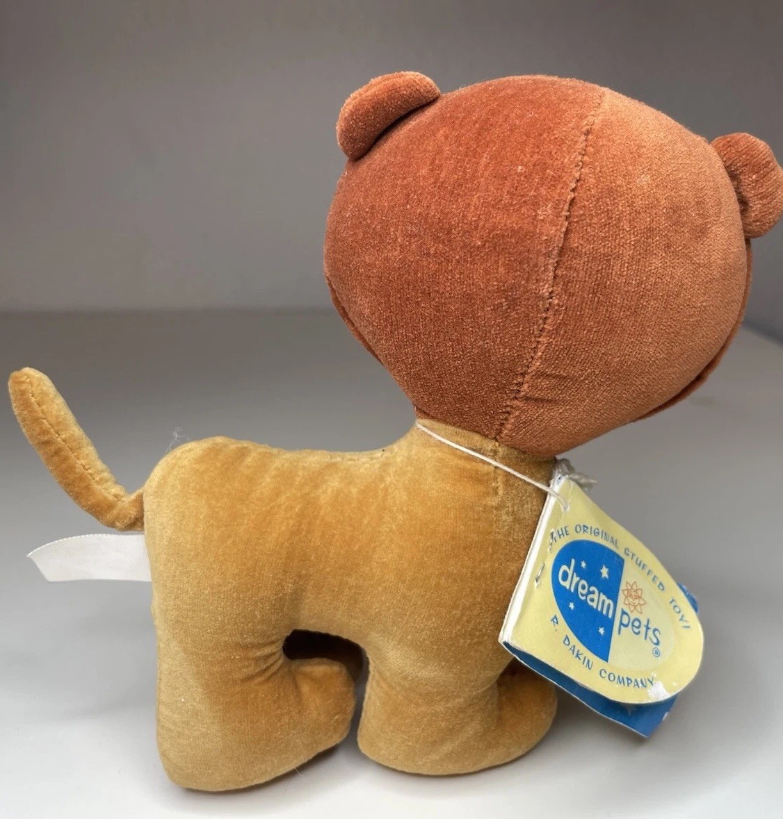 Vintage Dakin Dream Pets SAMPLE Pilot Cat Plush 6” Brown With Tags *READ*