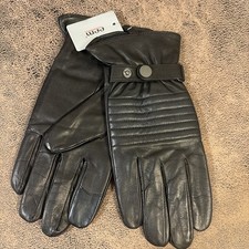 EEM men's leather gloves, soft Italian leather, fleece lining Size L