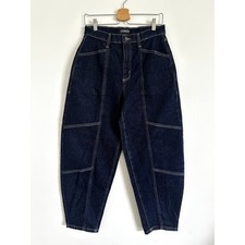 Worthington High Rise Barrel Leg Jeans Blue D...