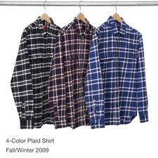 Supreme FW09 4 Color Plaid Shirt Purple Color Large Excellent Condition
