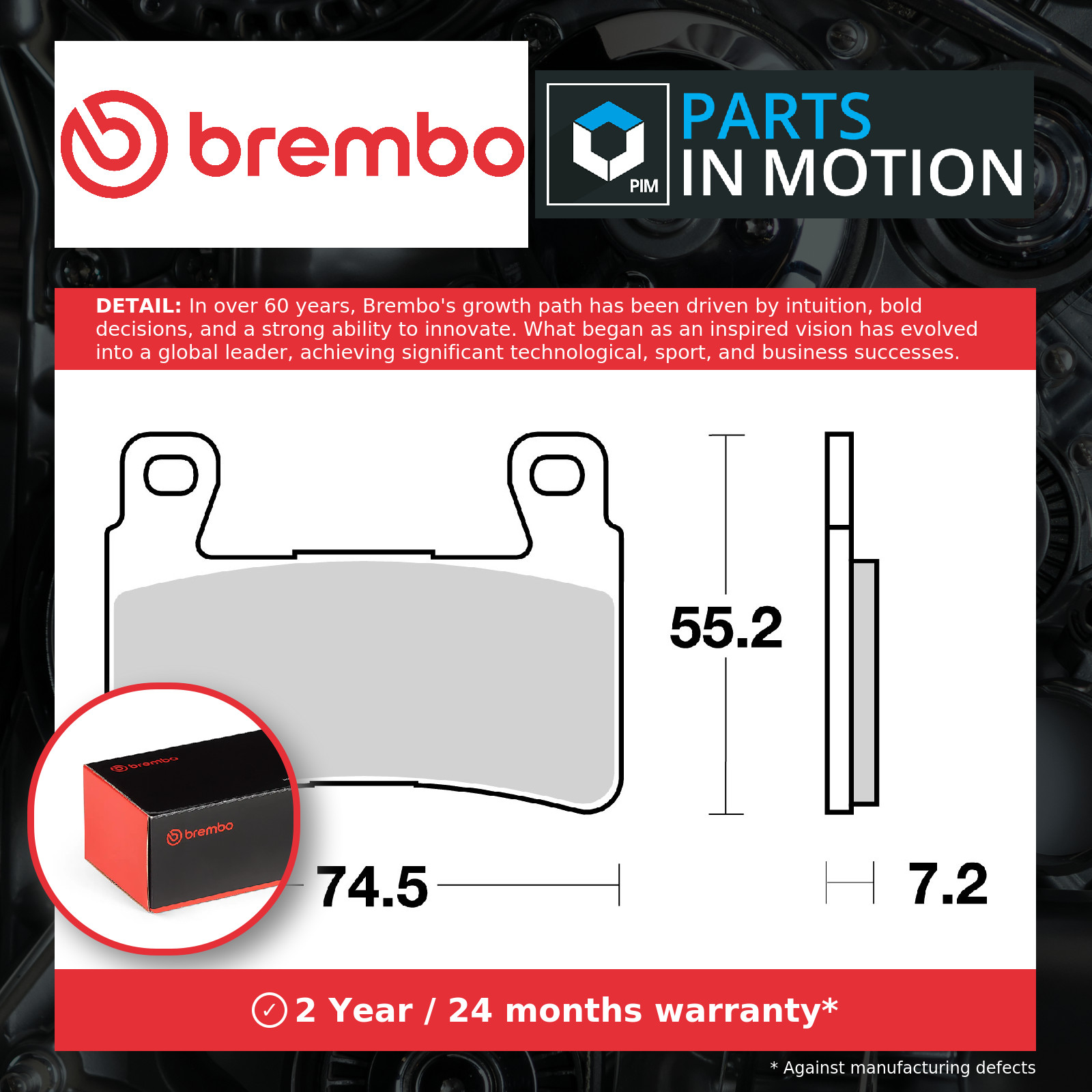 Motorcycle Brake Pads Set Front 07HO45SA Brembo Genuine Top Quality Guaranteed