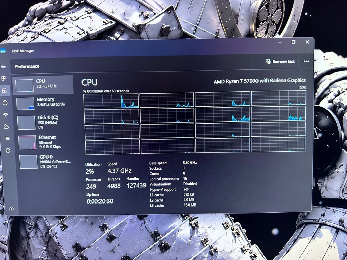 CPU AMD Ryzen 7 5700G (8 núcleos / 16 subprocesos) + Disipador AMD - Socket AM4