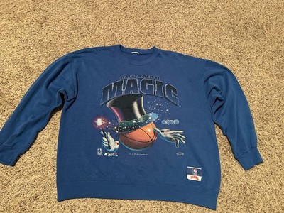 Vtg 90 s Nutmeg Mills Orlando Magic Crewneck Sweatshirt Mens Cut Tag Rare Wand