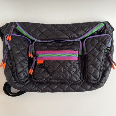 MZ Wallace Limited Edition Metro Sling Aura Black With Green Purple Pink