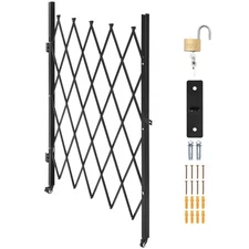 Uimoso Single Folding Security Gate Lockable Scissor Gate 49.61 x 77.76 in (WxH)