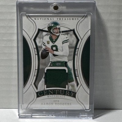 Panini 2024 National Treasures Aaron Rodgers Century Materials #CM-ARS /99 Jets