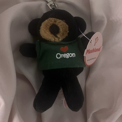 Plushland Bear Plush Key Chain Black 5 in Oregon Souvenir Cute Animal