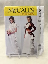 McCalls M7071 Victorian Steampunk Wedding Dress Costume Sewing Pattern 6-14