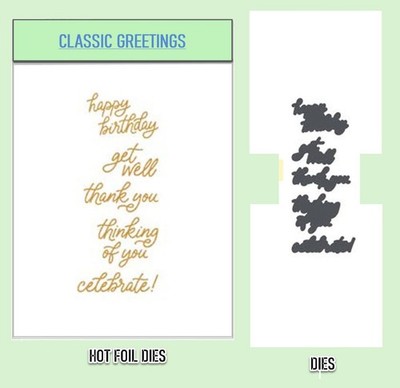 CLASSIC GREETINGS Christmas Halloween Stamps Cutting Dies Stencil Hot Foil 2027