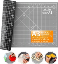 Self Healing Cutting Mat: 12  x 18  Black-Gray Eco-Craft Cutting Mat - 5-Layer Du