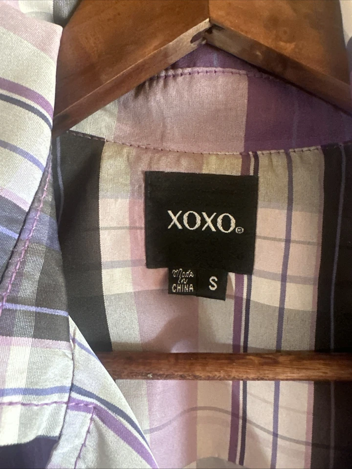 XOXO траур славы фиолетовый/черный Gingham клетку двубортный Peacoat - Изображение 2 из 4