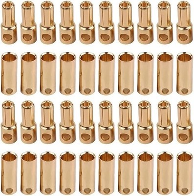 Nuofany 20Pairs Gold-Plated 5.0MM 5MM Banana Plug Bullet Male Female Connecto...
