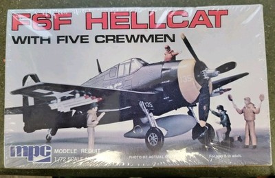 MPC F6F HELLCAT w/5 Crewman 1/72 Scale Model Plane Kit 2-0110 SEALED Vtg 70s 